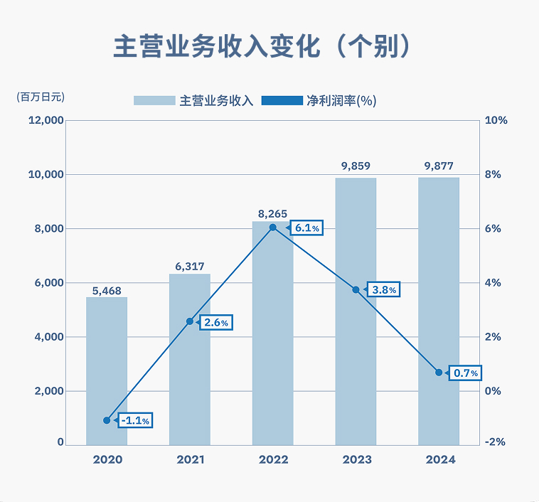 主营业务收入变化（个别）